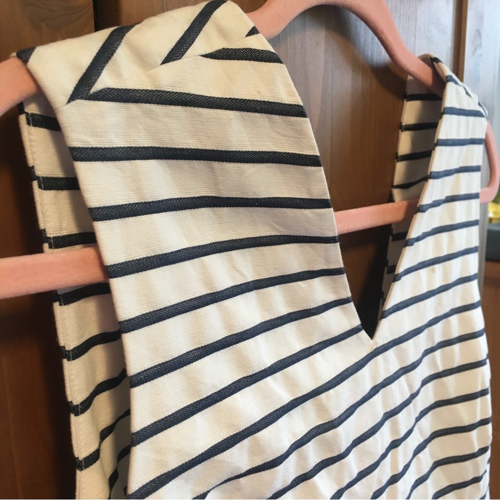 White+ Blue Striped Dress